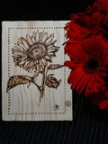 Sunflower · First Pyrograph Panel